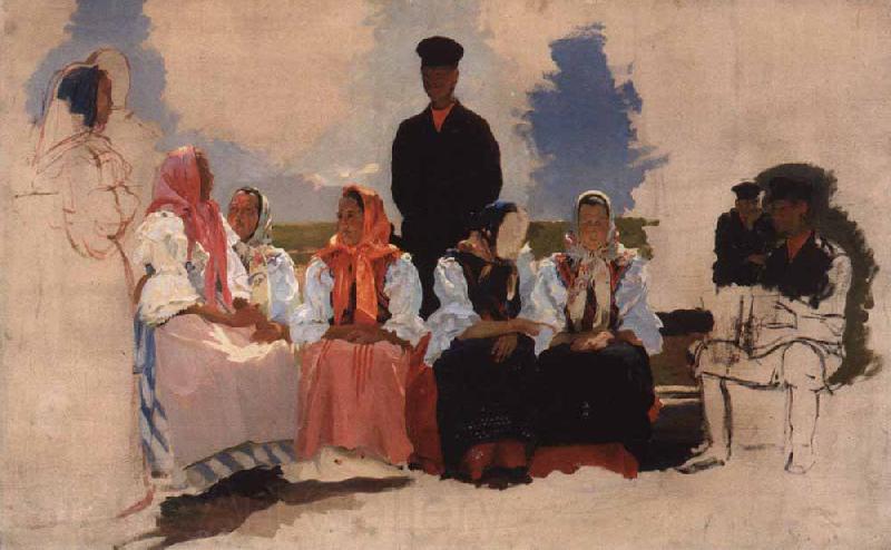 Andrei Ryabushkin Sonntag in der Gemeinde Norge oil painting art